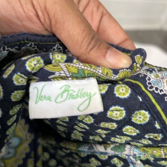 Vera Bradley Cambridge Small Tic Tac Tote - Green, Blue and White - Picture 6 of 6